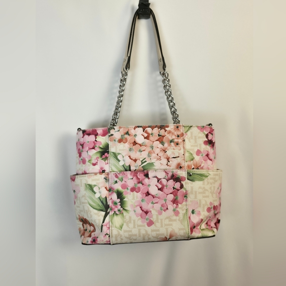 🌸 Dana Buchman Floral Pink & Cream Chain Tote 🌷 Dainty Feminine Aesthetic 🌸 - Picture 16 of 16